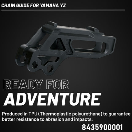 Polisport Motocross Motorcycles (MX) Chain Guide for Yamaha YZ125, YZ250, YZ250F, YZ450F, YZ125, YZ250X, YZ250FX, YZ450FX (2008-25)  Dirt Bikes - OEM Quality TPU Chain Guide, Durable - Black
