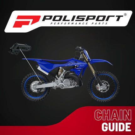 Polisport Motocross Motorcycles (MX) Chain Guide for Yamaha YZ125, YZ250, YZ250F, YZ450F, YZ125, YZ250X, YZ250FX, YZ450FX (2008-25)  Dirt Bikes - OEM Quality TPU Chain Guide, Durable - Black