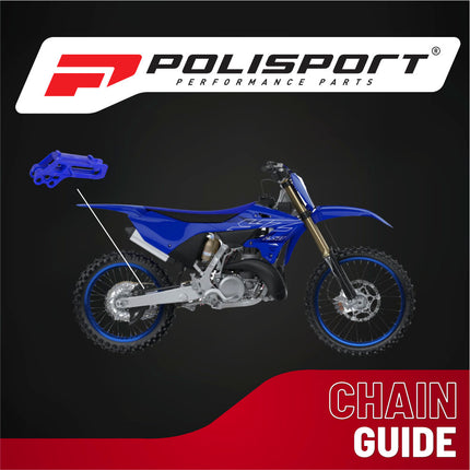 Polisport Motocross Motorcycles (MX) Chain Guide for Yamaha YZ125/YZ250 (2008-2024) and YZ250F/YZ450F (2007-2023) Dirt Bikes - OEM Quality TPU Chain Guide, Durable, Easy to Install - Blue
