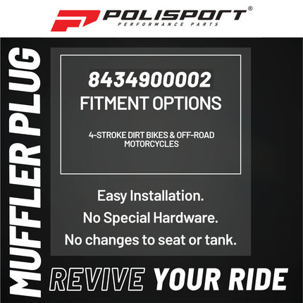 Polisport Muffler Plug - 4-Stroke Exhaust Seal for Dirt Bikes & Off-Road Motorcycles - Prevents Water & Debris During Cleaning and Transport