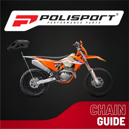 Polisport Motocross Motorcycles (MX) Chain Guide for KTM SX/F (2007), EXC/F (2008), Husqvarna TC (2014), TE (2017), GasGas EC (2018), Sherco SE/F (2010) Dirt Bikes - Black