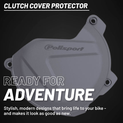 Polisport Clutch Cover Protector Kit (Grey) - Compatible with KTM EXC-F/XCF-W 250/350(2013-2016) SX-F/XC-F 250/350 (2013-2015) & Husquvarna FE/FC 250/350(2014-2015)