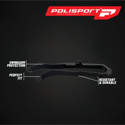 Polisport Motocross Motorcycles (MX) Chain Slider for Honda CR125/250 (2002-2007), CRF250R (2004-2009), CRF450R (2002-2008) - OEM Quality TPU Chain Slider, Durable, Easy to Install, Black