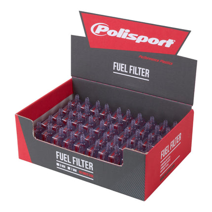 Polisport 6mm In-Line Fuel Filter for 2-Stroke Dirt Bikes (50 Pack) - Clear Compact Design Blocks Dirt & Debris - Essential Off-Road Maintenance Upgrade