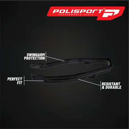 Polisport Motocross Motorcycles (MX) Chain Slider for Yamaha YZ125 YZ250 YZ250F YZ450F WR250F WR450F YZ125X YZ250X - Fits Various 125cc 250cc 450cc Models (2008-2025) - Dirt Bikes, Black