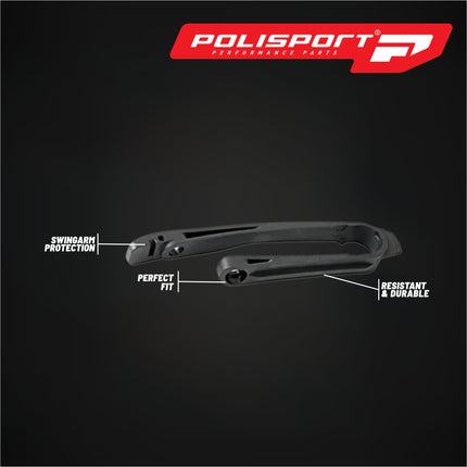Polisport Motocross Motorcycles (MX) Chain Slider for KTM SX/XC (2012-2022), SX-F/XCF (2011-2022) Dirt Bikes - High-Impact Durable Plastic for Motocross and Off-Road Motorcycles - Black