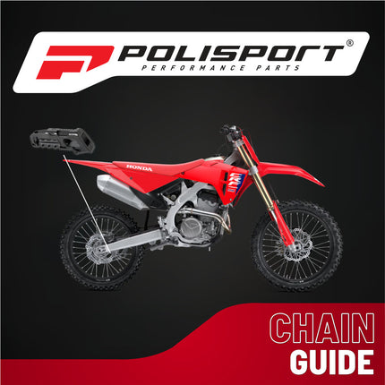Polisport Motocross Motorcycles (MX) Chain Guide For Honda CRF 250R/450R (2011-2024) 250RX (2019-2024) 450RX (2017-2024) - OEM Quality for Superior Fit & Durable Protection - Black