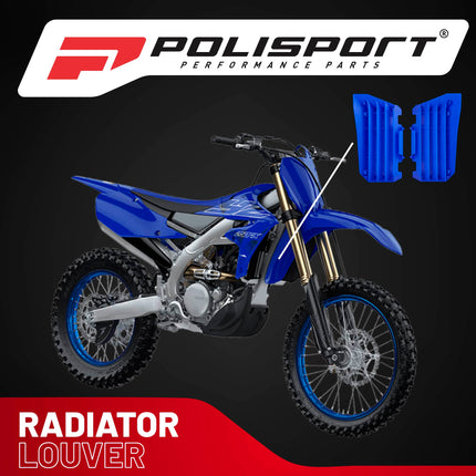 Polisport Radiator Louvers - Blue Panels for Yamaha YZ 450FX/WR 450F (2007-2018) YZ 250FX/WR 250F (2015-2019) YZ 450F (2014-2017) YZ 250F (2014-2018) - OEM Fit, Durable Plastic, Enhanced Airflow