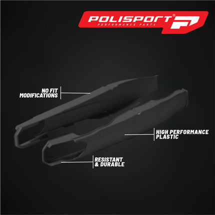 Polisport Motocross Motorcycles (MX) Swingarm Protector for KTM EXC 125/200/250/300 (2012-2024), EXC-F 250/350/450/500 (2012-2024) Dirt Bikes - High Impact & Abrasion Resistance - Black