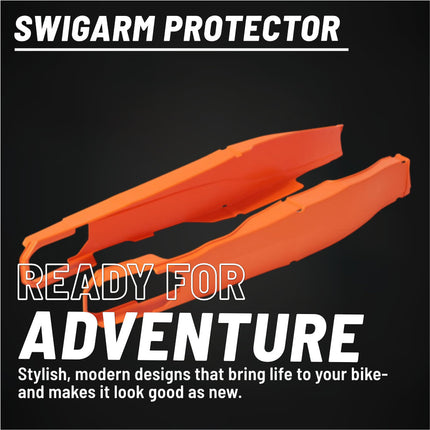 Polisport Motocross Motorcycles (MX) Swingarm Protector for KTM EXC 125/200/250/300 (2012-2023), EXC-F 250/350/450/500 (2012-2023) Dirt Bikes - High Impact & Abrasion Resistance - Orange