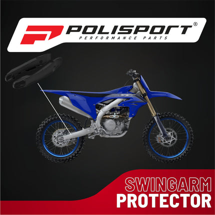 Polisport Motocross Motorcycles (MX) Swingarm Protector for Yamaha YZ125/250 (2008-2026), YZ250F/450F (2008-2026), WR250F (2011-2014), WR450F (2009-2015) Dirt Bikes -  Black