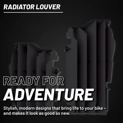 Polisport Radiator Louvers - Black Panels for Kawasaki KX 450F (2016-2023) - OEM Fit, Durable Plastic, Enhanced Airflow, Easy Installation