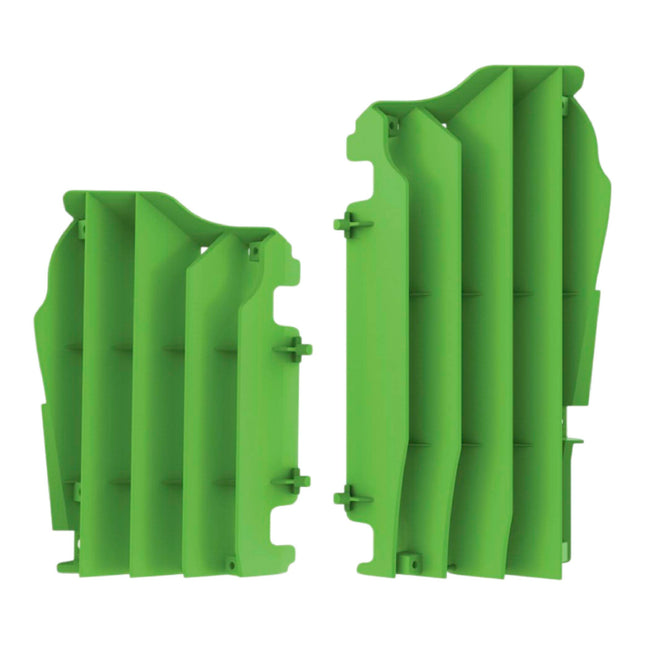 Polisport Radiator Louvers - Green Panels for Kawasaki KX 450F (2016-2023) - OEM Fit, Durable Plastic, Enhanced Airflow, Easy Installation