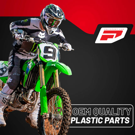 Polisport Radiator Louvers - Green Panels for Kawasaki KX 450F (2016-2023) - OEM Fit, Durable Plastic, Enhanced Airflow, Easy Installation