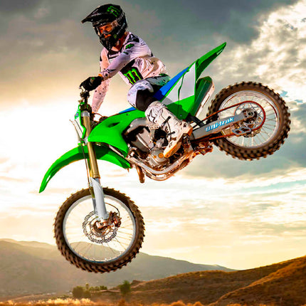 Polisport Radiator Louvers - Green Panels for Kawasaki KX 450F (2016-2023) - OEM Fit, Durable Plastic, Enhanced Airflow, Easy Installation