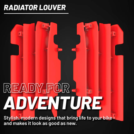 Polisport Radiator Louvers - Red Panels for Honda CRF 450R (2003-2004) Honda CR 125/CR 250R (2000-2004) - OEM Fit, Durable Plastic, Enhanced Airflow, Easy Installation