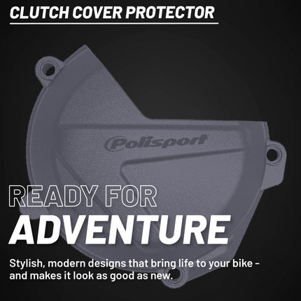 Polisport Clutch Cover Protector Kit (Grey) - Compatible with KTM EXC-F/XCF-W 250/350(2017-2023) SX-F/XC-F 250/350 (2016-2022) & Husquvarna FE 250/350(2017-2018) FC 250/350 (2016-2022)