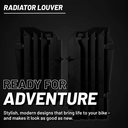 Polisport Radiator Louvers - Black Panels for Kawasaki KX 250F (2017-2020) - OEM Fit, Durable Plastic, Enhanced Airflow, Easy Installation