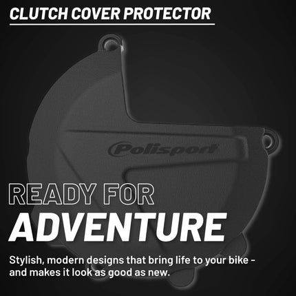Polisport Clutch Cover Protector Kit (Black) - Compatible with Husqvarna TE/TC 250 TE/TX 300 & KTM XC/SX/EXC/XC-W 250/300 (2017-2022)