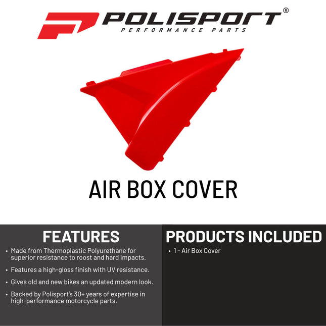 Polisport Resty Air Box Cover-OEM Replica Red Side Panels in Durable Gloss Polypropylene for Beta RR250/300 2T and 350/400/450 4T (2018-2019) Motocross/Enduro Dirt Bike Parts for Superior Protection