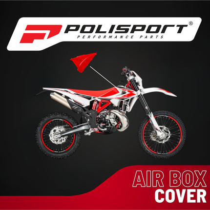 Polisport Resty Air Box Cover-OEM Replica Red Side Panels in Durable Gloss Polypropylene for Beta RR250/300 2T and 350/400/450 4T (2018-2019) Motocross/Enduro Dirt Bike Parts for Superior Protection