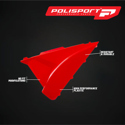 Polisport Resty Air Box Cover-OEM Replica Red Side Panels in Durable Gloss Polypropylene for Beta RR250/300 2T and 350/400/450 4T (2018-2019) Motocross/Enduro Dirt Bike Parts for Superior Protection