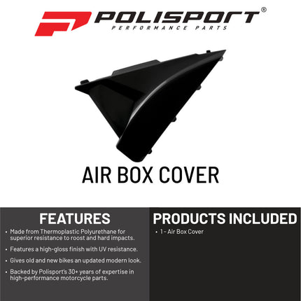 Polisport Resty Air Box Cover-OEM Replica Black Side Panels in Durable Gloss Polypropylene for Beta RR250/300 2T and 350/400/450 4T (2018-2019) Motocross/Enduro Dirt Bike Parts for Superior Protection