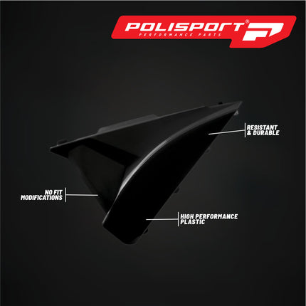 Polisport Resty Air Box Cover-OEM Replica Black Side Panels in Durable Gloss Polypropylene for Beta RR250/300 2T and 350/400/450 4T (2018-2019) Motocross/Enduro Dirt Bike Parts for Superior Protection