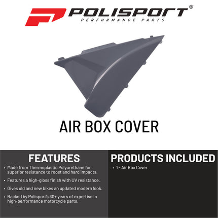 Polisport Resty Air Box Cover-OEM Replica-Nardo Grey-Side Panels, Durable Gloss Polypropylene - Fpr Beta RR250/300 2T & 350/400/450 4T (2018-2019) Motocross/Enduro Dirt Bike Parts for Superior Protection