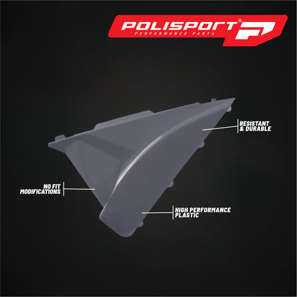Polisport Resty Air Box Cover-OEM Replica-Nardo Grey-Side Panels, Durable Gloss Polypropylene - Fpr Beta RR250/300 2T & 350/400/450 4T (2018-2019) Motocross/Enduro Dirt Bike Parts for Superior Protection