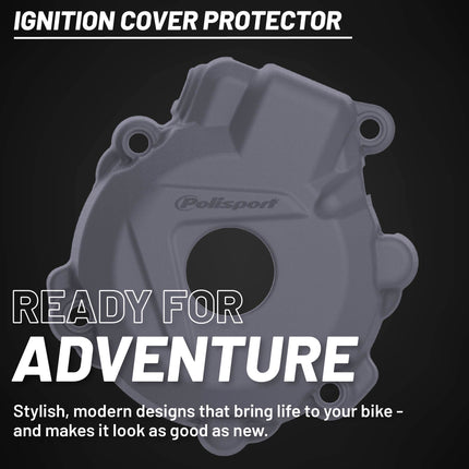 Polisport Motocross Motorcycles (MX) Ignition Covers Protector Kit for Beta RR 250/300 2T (2013-2024) & X-Trainer 300 (2016-2024)  Dirt Bikes - Nardo Grey, Impact-Resistant PA6 Polyamide.