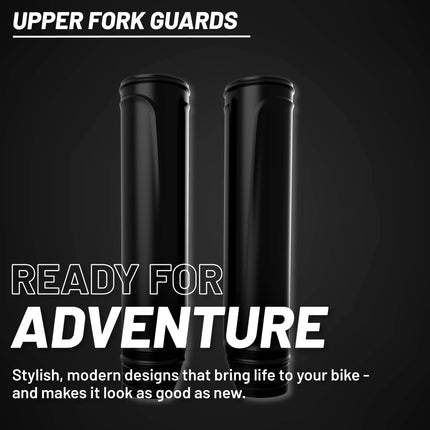 Polisport Upper Fork Protectors Black | Durable Polypropylene for Honda CRF, Yamaha YZ/YZF, KTM SX/SXF, Universal Fit Motocross/Enduro Fork Protection