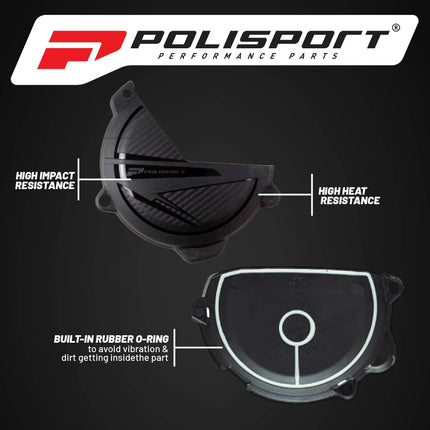 Polisport Clutch Cover Protector Kit (Blue) - Compatible with Yamaha YZ125(2008-2024)