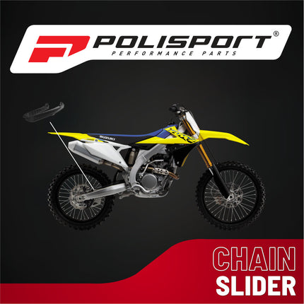 Polisport Motocross Motorcycles (MX) Chain Slider for  Suzuki RMZ250 (2019-2025), RMZ450 (2018-2025) Dirt Bikes - High Abrasion & Impact Resistance, Lightweight Swingarm Protection - Black