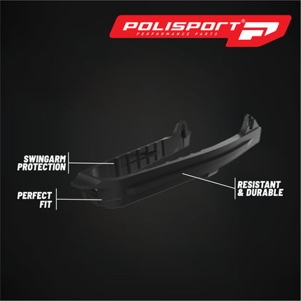Polisport Motocross Motorcycles (MX) Chain Slider for  Suzuki RMZ250 (2019-2025), RMZ450 (2018-2025) Dirt Bikes - High Abrasion & Impact Resistance, Lightweight Swingarm Protection - Black