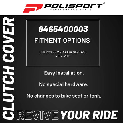 Polisport Clutch Cover Protector Kit (Grey) - Compatible with Sherco SE250/300(2014-2018)
