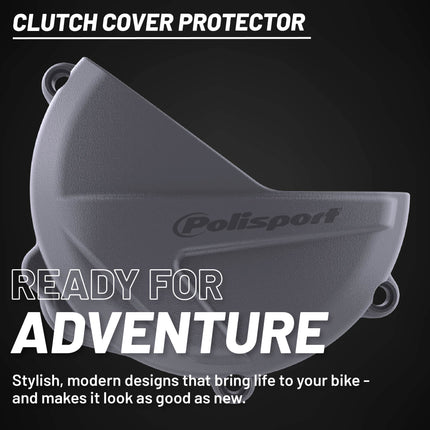 Polisport Clutch Cover Protector Kit (Grey) - Compatible with Honda CRF250R(2018-2024) CRF250RX(2019-2024)