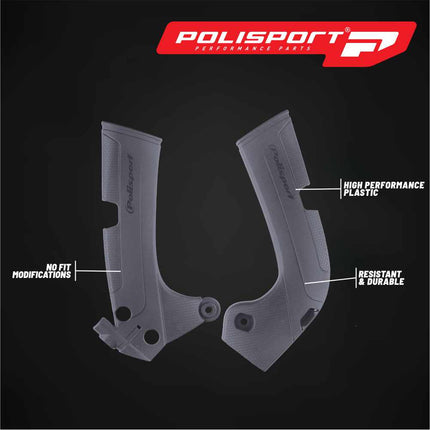 Polisport Motocross (MX) Motorcycle Frame Protector for Honda CRF 250R/250RX/450R (2017-2019) Dirt Bikes- OEM Quality for Superior Fit & Durable Protection, Easy Installation - Nardo Grey