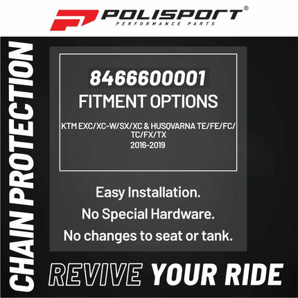 Polisport Motocross (MX) Motorcycle Frame Protector for KTM EXC/XC-W/SX/XC & Husqvarna TE/FE/FC/TC/FX/TX (16-19) Dirt Bikes- OEM Quality for Superior Fit & Durable Protection, Easy Installation - Blk