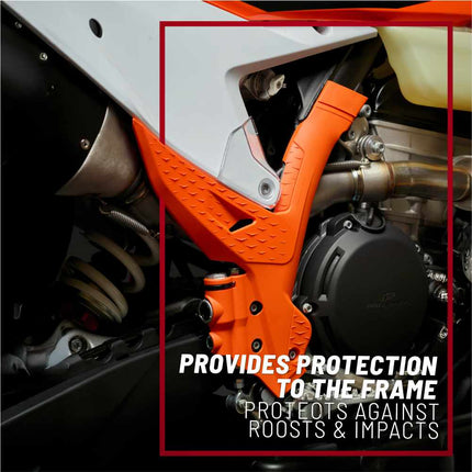 Polisport Motocross (MX) Motorcycle Frame Protector for KTM EXC/XC-W/SX/XC & Husqvarna TE/FE/FC/TC/FX/TX (16-19) Dirt Bikes- OEM Quality for Superior Fit & Durable Protection, Easy Installation - Gry