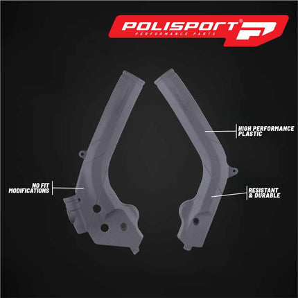 Polisport Motocross (MX) Motorcycle Frame Protector for KTM EXC/XC-W/SX/XC & Husqvarna TE/FE/FC/TC/FX/TX (16-19) Dirt Bikes- OEM Quality for Superior Fit & Durable Protection, Easy Installation - Gry