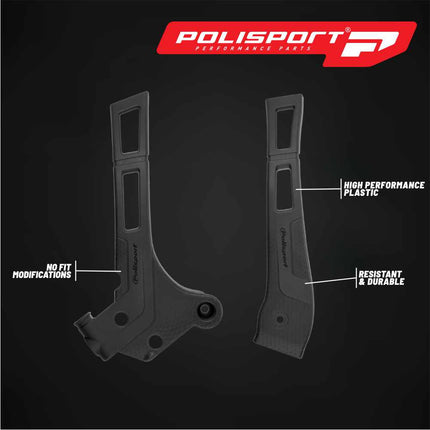 Polisport Motocross (MX) Motorcycle Frame Protector for Yamaha YZ 125/YZ 250 (2005-2026) Dirt Bikes- OEM Quality for Superior Fit & Durable Protection, Easy Installation - Black