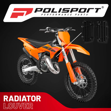 Polisport Radiator Louvers - Black Panels for Husqvarna (2016-2023) KTM (2016-2023) - OEM Fit, Durable Plastic, Enhanced Airflow, Easy Installation