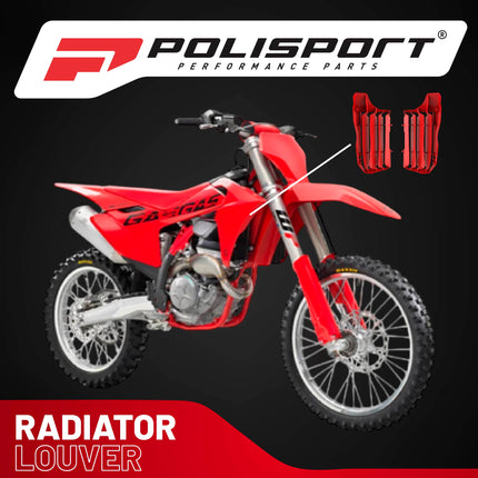 Polisport Radiator Louvers - Red Panels for GasGas MC 250F (2021-2026)  - OEM Fit, Durable Plastic, Enhanced Airflow, Easy Installation