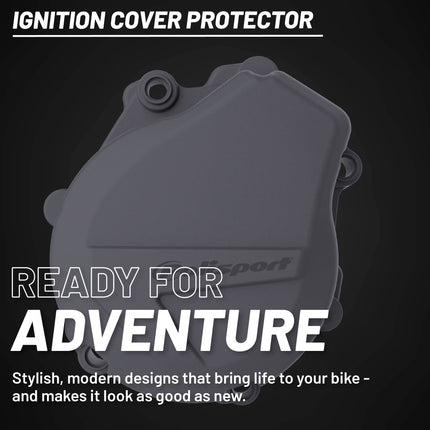 Polisport Motocross Motorcycles (MX) Ignition Covers Protector Kit for KTM EXC-F 450/500, Husqvarna FE 450/501 (2017-23) - Cinzento 41, Dirt Bikes - Impact-Resistant PA6 Polyamide, -Nardo Grey