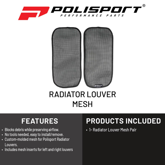 Polisport Mesh Radiator Louvers for Suzuki DRZ 400 (2000-2022) Suzuki RM 250 (2007-2015) Suzuki RM 125 (2007-2015) - OEM Fit, Enhanced Airflow, Easy Installation