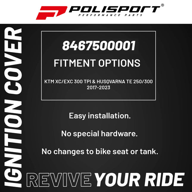 Polisport Motocross Motorcycles (MX) Ignition Covers Protector Kit for KTM XC/EXC 300 TPI & Husqvarna TE 250/300 (2017-2023) Dirt Bikes - Protects Against Rocks and Scratches for MX/Enduro - Blk