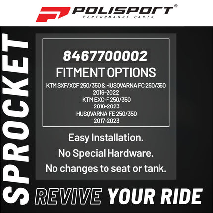 Polisport Front Sprocket Protector Guard Durable Impact Shield for KTM SXF/XCF 250/350 (2016-22) EXC-F 250/350 (2016-23) Husqvarna FC 250/350 (2016-22) FE 250/350 (2017-23) Mud-Resistant (Orange)