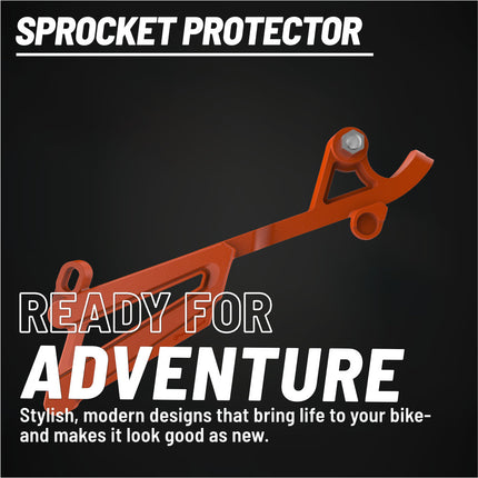 Polisport Front Sprocket Protector Guard Durable Impact Shield for KTM SX/XC/EXC/XCW 150-450 (2016-23), Husqvarna TC/TE/FC/FE 250-501 (2016-23), Mud-Resistant (Orange)