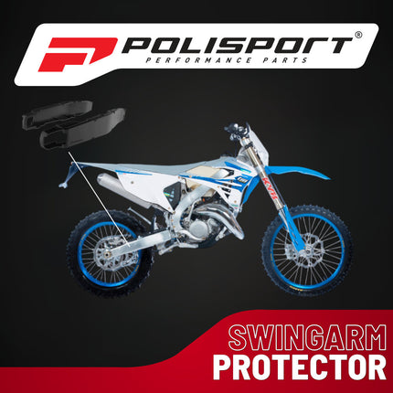 Polisport Motocross Motorcycles (MX) Swingarm Protector for TM EN 125/144/250/300 2T/4T (2015-2024), MX 125/144/250/300/450 2T/4T (2015-2024) Dirt Bikes - Black